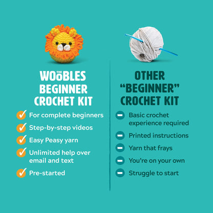 The Woobles Crochet Kit for Beginners - Easy Arts and Crafts Knitting & Crochet Animals Kit As Seen On Shark Tank - Kiki The Chick