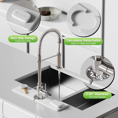 15.8" x 4" Stone Faucet Mat for Kitchen Sink, Quick Drying Diatomite Sink Tray