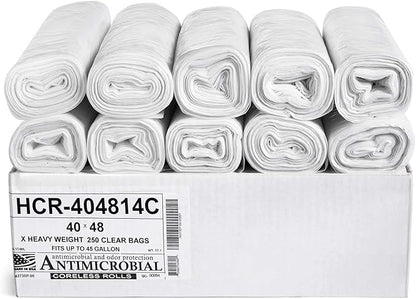Aluf Plastics High Density Trash Bags, 45 Gallon, 14 Micron,