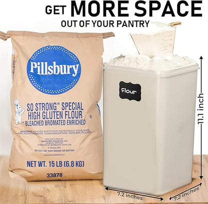 WHITE FEATHER SUPPLIES 2 PC Large Flour Sugar Storage Containers