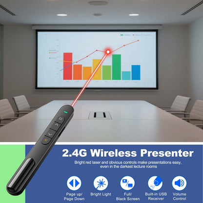QUI Presenter Clicker Bundle | BK600 Slim-Shaped USB A Black & BQ100 Remote-Shaped USB A Black