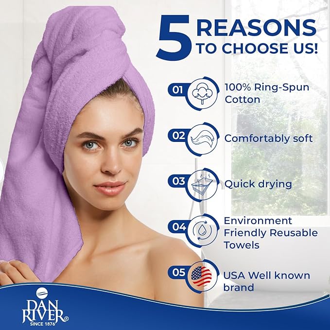 DAN RIVER 8 PC Luxury Bath Towels