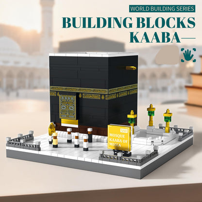 LQPFBSM Mosque Kaaba of Mecca Building Blocks Sets Islamic Architecture Model Toys for Adults and Kids World Famous Landmark Building Kits Eid Gifts for Muslim 446PCS