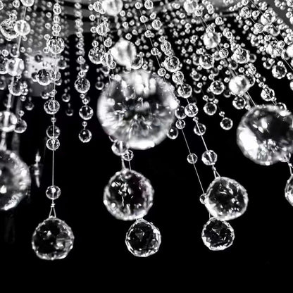 Bolo.ban Crystal Beaded String Clear Glass Beads Garland Strands Hanging Wedding Arch Decor Curtain Chandelier Christmas Tree Ornaments Door String Beaded Drapes Decoration Accessories(3.3 Feet 5pcs)