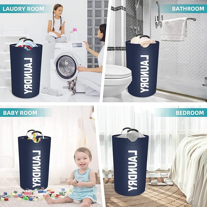 StorageRight 75L Large Laundry Basket, Laundry Hamper, Dirty Clothes Hamper