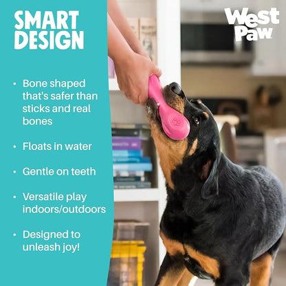WEST PAW Zogoflex Hurley Dog Bone Chew Toy – Floatable Pet Toys for Aggressive Chewers, Catch, Fetch – Bright-Colored Bones for Dogs – Recyclable, Dishwasher-Safe, Non-Toxic, X-Small, Teal