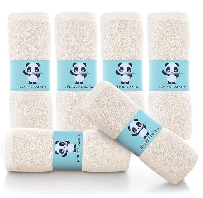 HIPHOP PANDA Baby Washcloths, Rayon Made from Bamboo