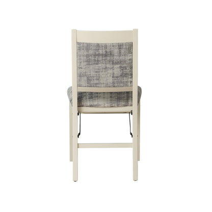 East West Furniture - WCC-LWH-30, A Solid Wood Waco Folding Parson Dining Room Chairs with PU Leather Seat, Ready to Use, Cushioned Back Design, Set of 2, Linen White Finish