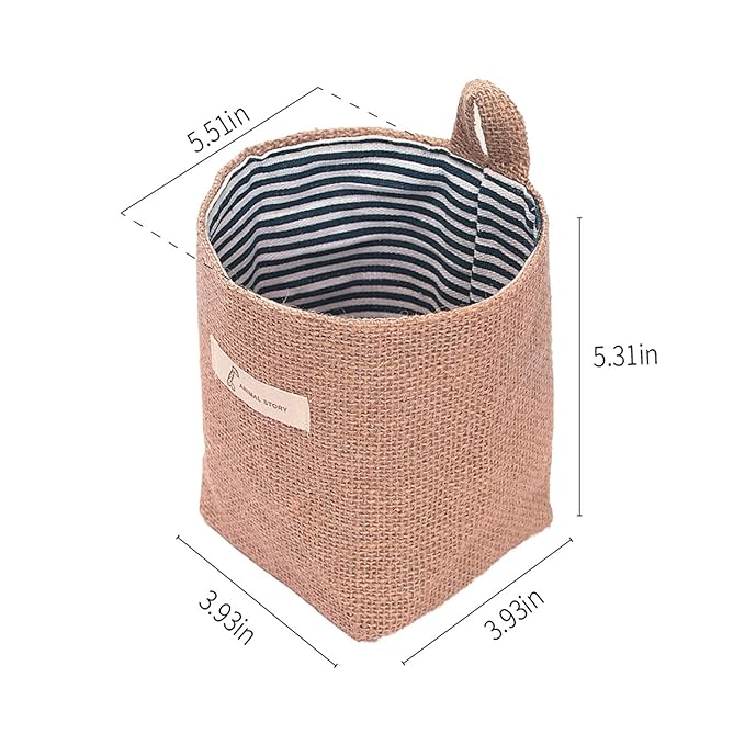 4 Pack Wall Hanging Storage Bags Hanging Storage Bags Cotton Linen Storage