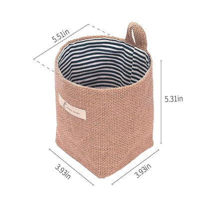 4 Pack Wall Hanging Storage Bags Hanging Storage Bags Cotton Linen Storage