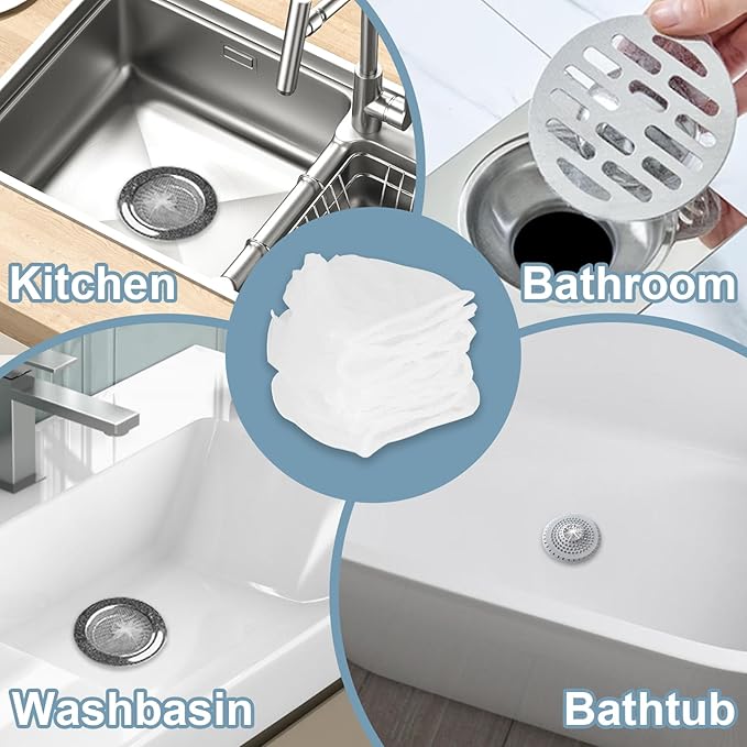 200 PCS Kitchen Mesh Sink Strainer, Disposable Sink Strainer Covers, Drain Nets