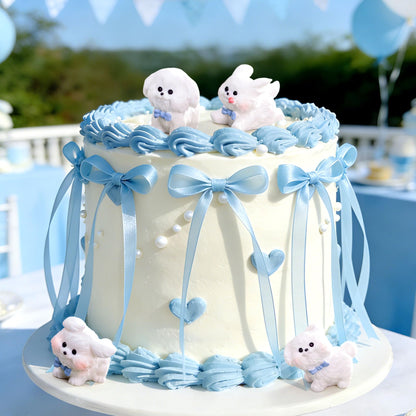 LaVenty Cute Puppies Cake Topper Cartoon Birthday Cake Decorations Figures for Birthday Party Decorations