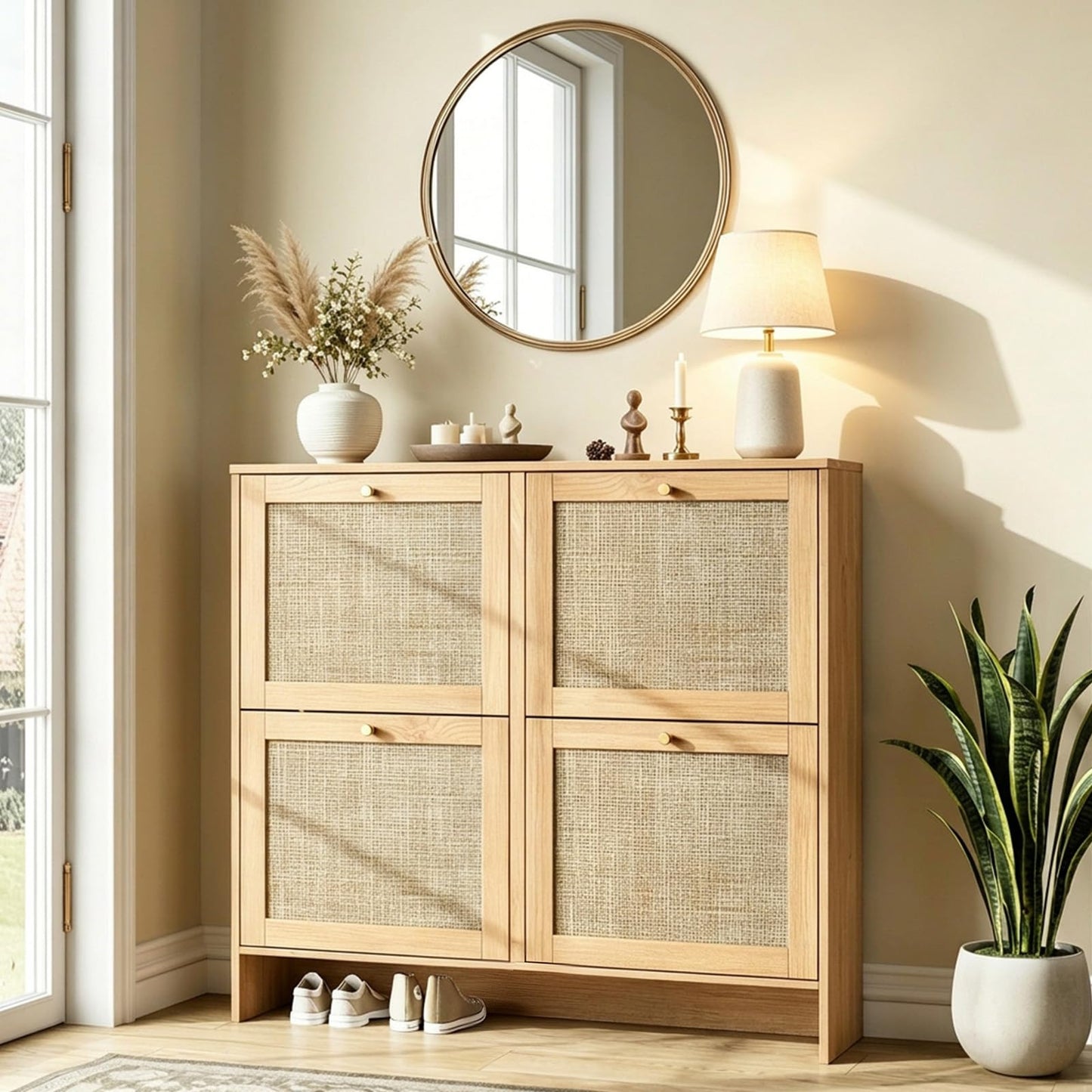 Nicetree Shoe Storage Cabinet for Entryway,Flip Drawers Adjustable Shelves,Shoe Organizer