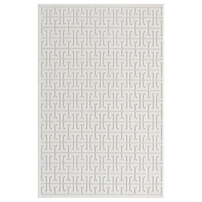 LUXE WEAVERS Modern Geometric Trellis Cream 5x7 Area Rug