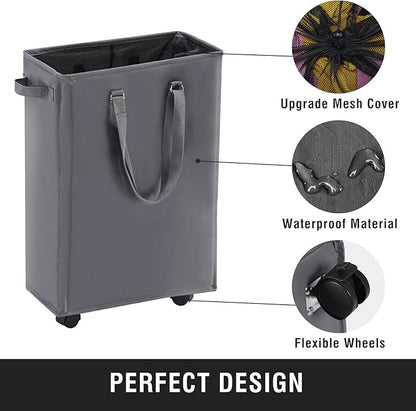 Slim Rolling Laundry Basket, Slim Laundry Hamper