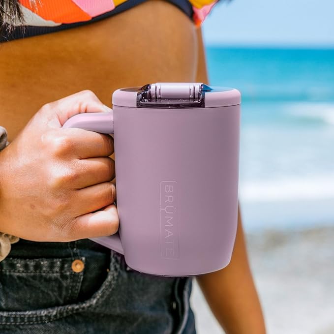BrüMate Müv - 15oz 100% Leak Proof Insulated Coffee Mug with Handle & Lid - Stainless Steel Coffee Travel Mug - Double Walled Coffee Cup (OD Green)