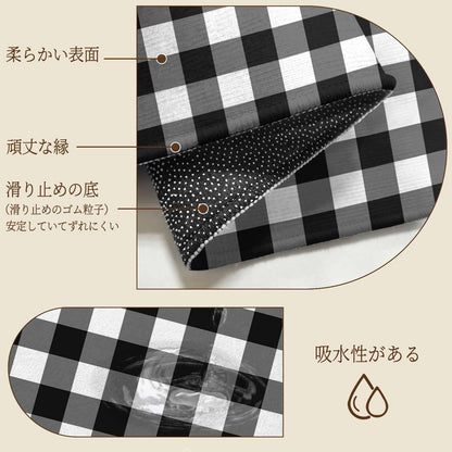 Black White Plaid Round Area Rug 4 FT, Non Slip Indoor Outdoor Rug, Modern Simple Buffalo Check Gingham Washable Soft Circular Carpet Non-Shedding Floor Mat for Coffee Table Nursery Foyer Balcony