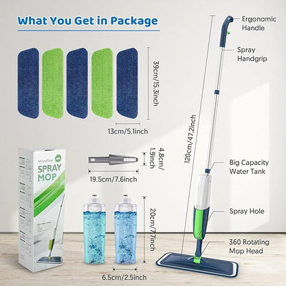 Spray Wet Mops for Hardwood Floor Cleaning: MEXERRIS Floor Mop