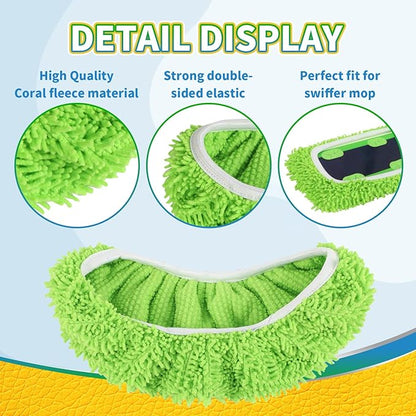 2 Pack X-Large Reusable 100% Coral Fleece Mop Pads Compatible
