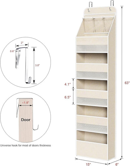 Univivi 6-Shelf Over Door Hanging Organizer Fabric Baby Door Storage