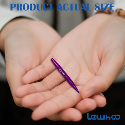 Lewhoo Circular Knitting Needles Set with 4 Cables, 9 Pair Short Aluminum Knitting Needle with Case 3.0~6.0mm Purple