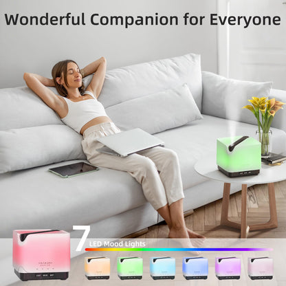 ASAKUKI 700 ml Premium Essential Oil Diffuser, 5 in 1 Ultrasonic Aromatherapy Fragrant Oil Vaporizer Humidifier, Timer and Auto-Off Safety Switch, 7 LED Light Colors