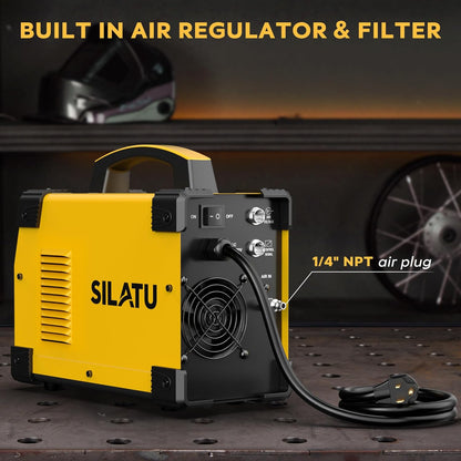 SILATU CNC Plasma Cutter Machine, 65Amp Blow Back Pilot Arc Air Sensor Technology, Large Screen Display, 110V/220V Dual Voltage Non-Touch CNC Plasma Cutting Machine, 16mm Clean Cutting Thickness