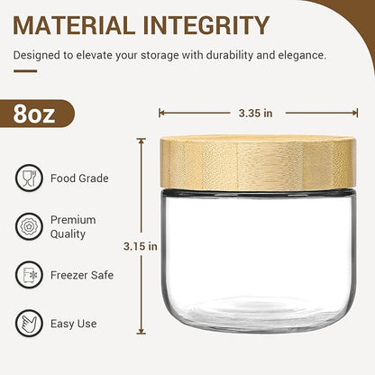NETANY 4-pack 8oz Glass jars