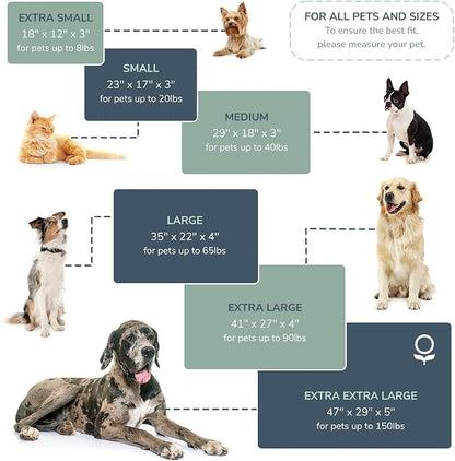 Naturepedic Organic XX-Large Pet Bed - Super Plush Dog & Cat Beds - Ultra Supportive Dog Bed Mat - Ideal Pet Bed with No Polyurethane Foam - 47" x 29" x 5"