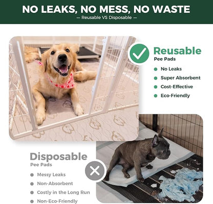 FXW Washable Pee Pads for Dogs, Leak-Proof & Non-Slip, Specifically Designed for Potty Training, 30" x 70" Rectangle, Khaki, 1 Pack