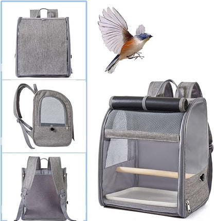 Bird Backpack Carrier,Bird Travel Cage with Standing Perch and Removable Tray,for Small Birds Parrot Parakeet,1,38 * 24 * 31cm