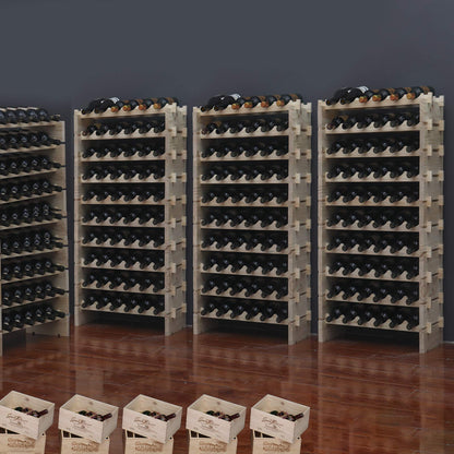 fdjamy Wine Rack Solid Wood Stackable Storage Wooden Wine Rack Wine Cabinet (60 Bottles, Natural Color)