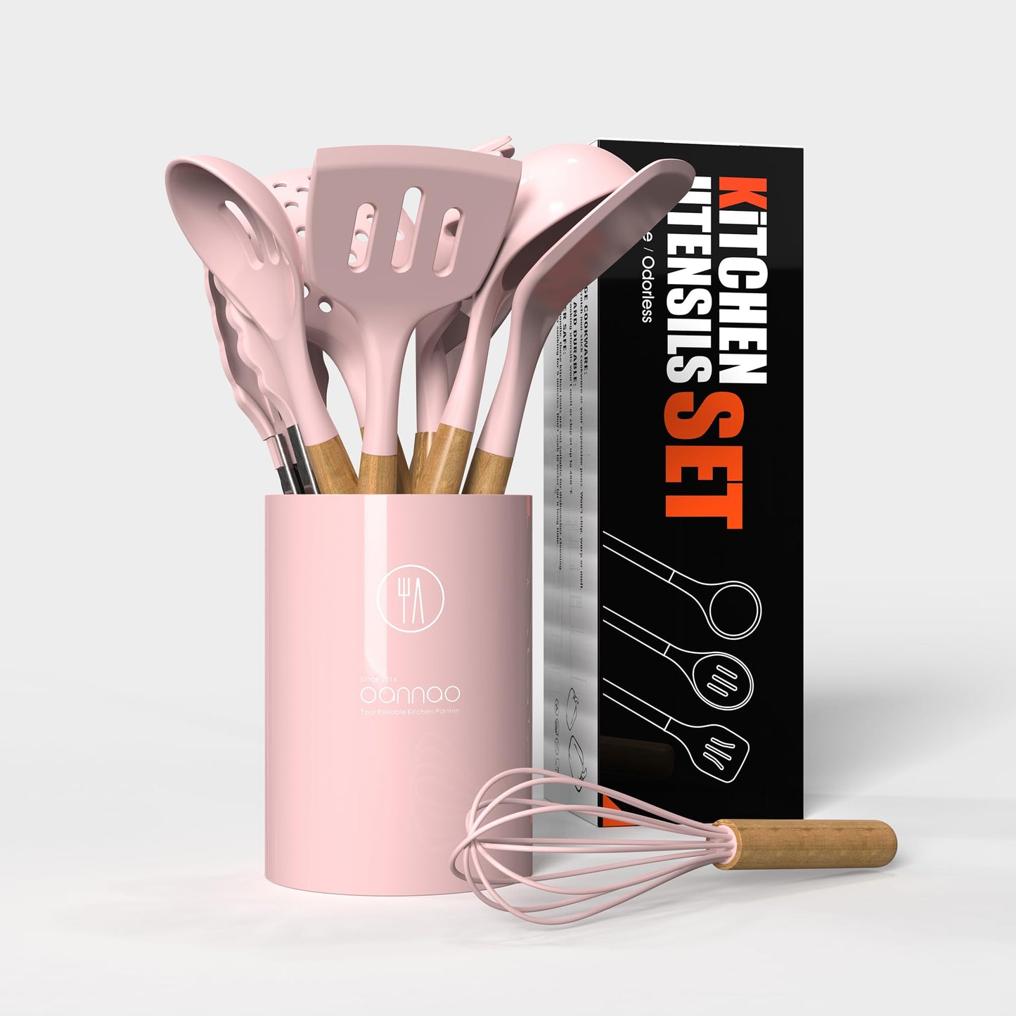Silicone Cooking Utensils Kitchen Utensil Set - 446°F Heat Resistant Silicone Kitchen Utensils Set, Spatula,Turner Tongs, Spoon, Brush, Whisk,Kitchen Gadgets for Nonstick Cookware, BPA Free (Gray)