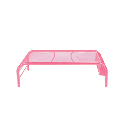Mind Reader Monitor Stand, Ventilated Laptop Riser, Desktop Organizer, Side Storage, Metal Mesh, 20" L x 11.5" W x 5.5" H, Pink