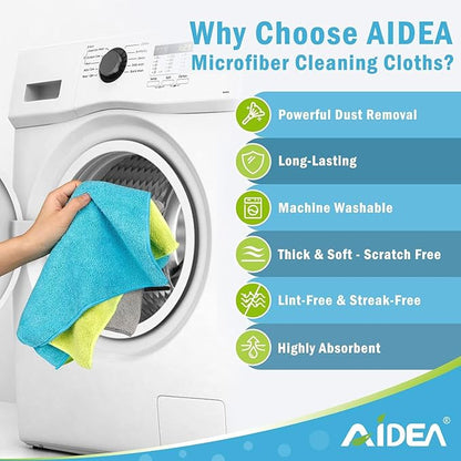 AIDEA Microfiber Cleaning Cloth-50PK, Soft Microfiber Towels