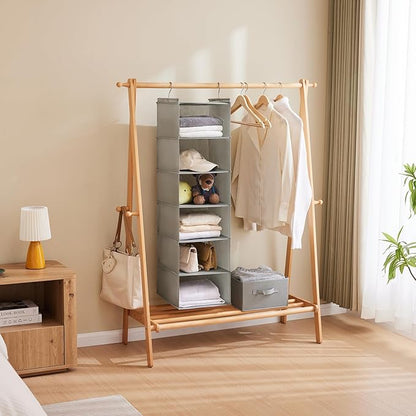 MAX Houser 6 Tier Shelf Hanging Closet Organizer, Closet Hanging Shelf