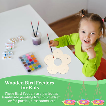 DoubleFill 48 Pcs Bird Feeder Craft Kits for Ages 3-8 Arts and Crafts DIY Wooden Painting Kits Outdoor Toys Party Favor Gifts