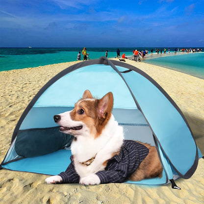 Pop Up Dog Beach Tent, Mini Head Shelters, Small Dog Beach Sun Shelters, Waterproof and Breathable Mobile Phone Stand with Tent Nails, 80cm