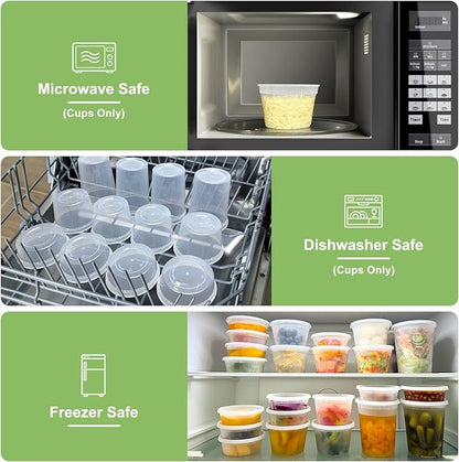 60 Sets Deli Containers with Lids 16 oz, Leak-Proof & BPA Free Airtight Takeout