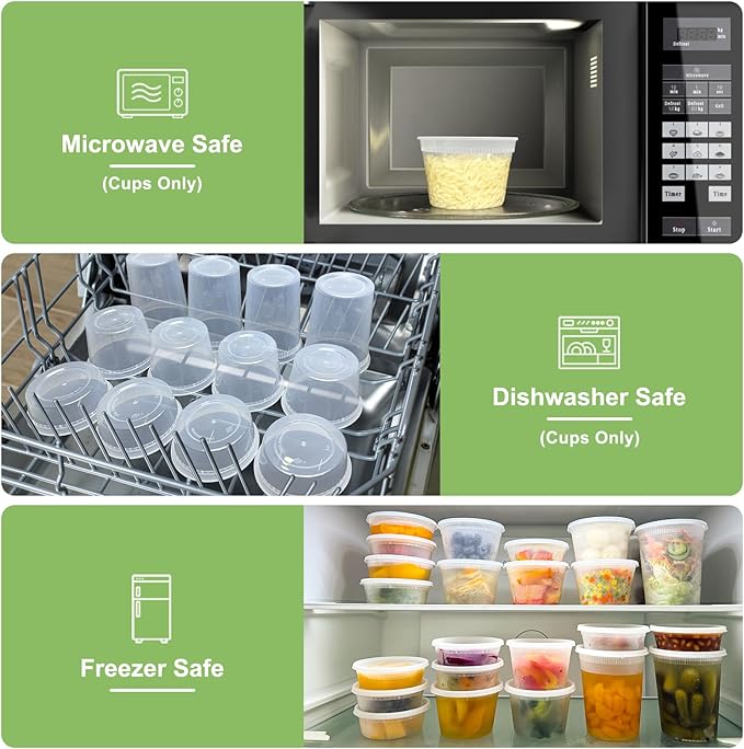 40 Sets Deli Containers with Lids 32 oz, Leak-Proof & BPA Free Airtight Takeout