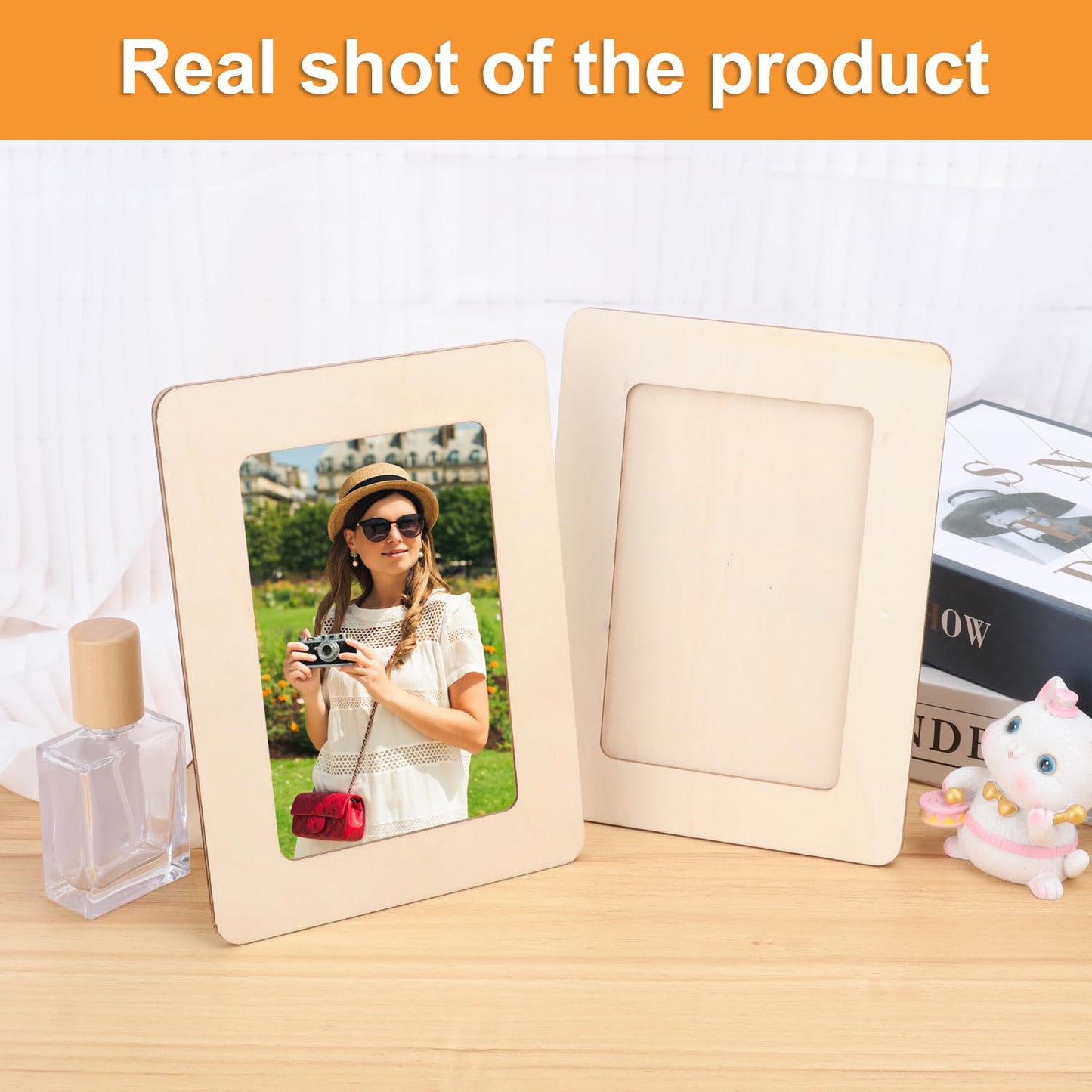 GNIEMCKIN 35 PCS 3.16 x 4.7 Inch Wooden Picture Frames, Unfinished Solid Wood Photo Frames for Crafts, Perfect for DIY Painting and Decorative Projects