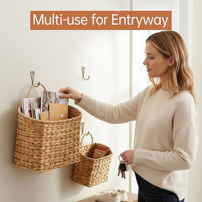 Wicker Hanging Basket, Woven Hanging Wall Basket