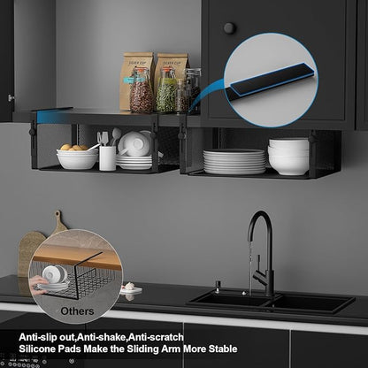 2Pack Under Shelf Basket Organizer, Adjustable Hanging Holder