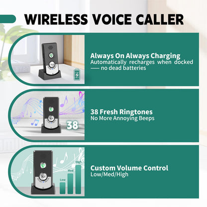 2 Way Wireless Intercom, Portable 1000m Long Range Intercomunicador Home Communication System Doorbell Unit, Range Indoor Intercoms Calling System Room to Room Intercom for House, Hospital, Hotel