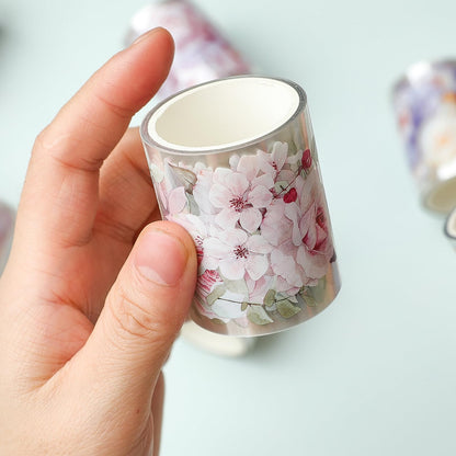 Cratey Floral Washi Tape Set - 12 PET & Washi Tapes for Journaling Stickers, Scrapbooking Supplies, Planner, Bullet Journals,Arts & Crafts. Use as Stickers