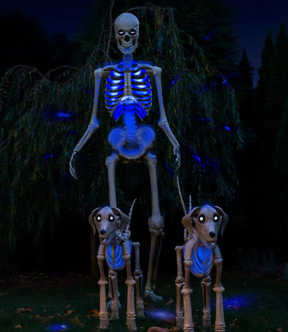 Makevivi Halloween Skeleton Light – 12ft Skeleton Chest Light Kit with App Control, Music-Sync, Timer & Remote, Outdoor Yard Decorations (Batteries Not Included)
