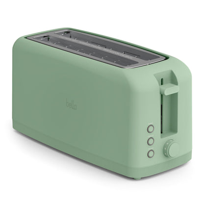 bella 2 Slice Slim Toaster, Fits-anywhere™ Kitchenware, 6 Setting Shade Control with Reheat & Cancel Buttons, Fits sourdough, 10” Long Slot, Anti Jam & Auto Shutoff, 900 Watt, Surf