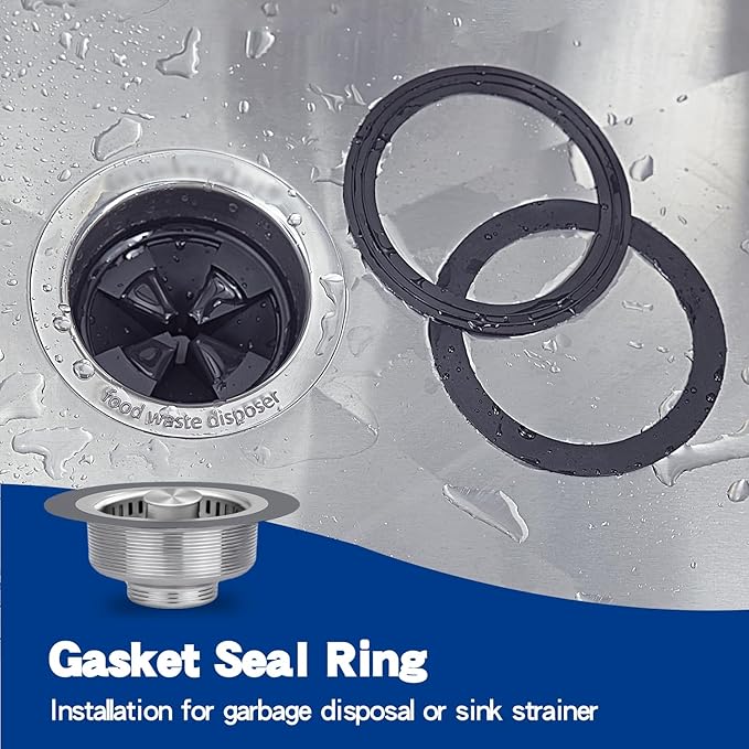 RQYEKDO 2PC Kitchen Sink Strainer Gasket Seal Rings， Fits Standard 3-1/2 inch