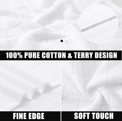 Mordimy 100% Cotton Terrycloth Kitchen Towels and Dishcloths Sets, Soft and