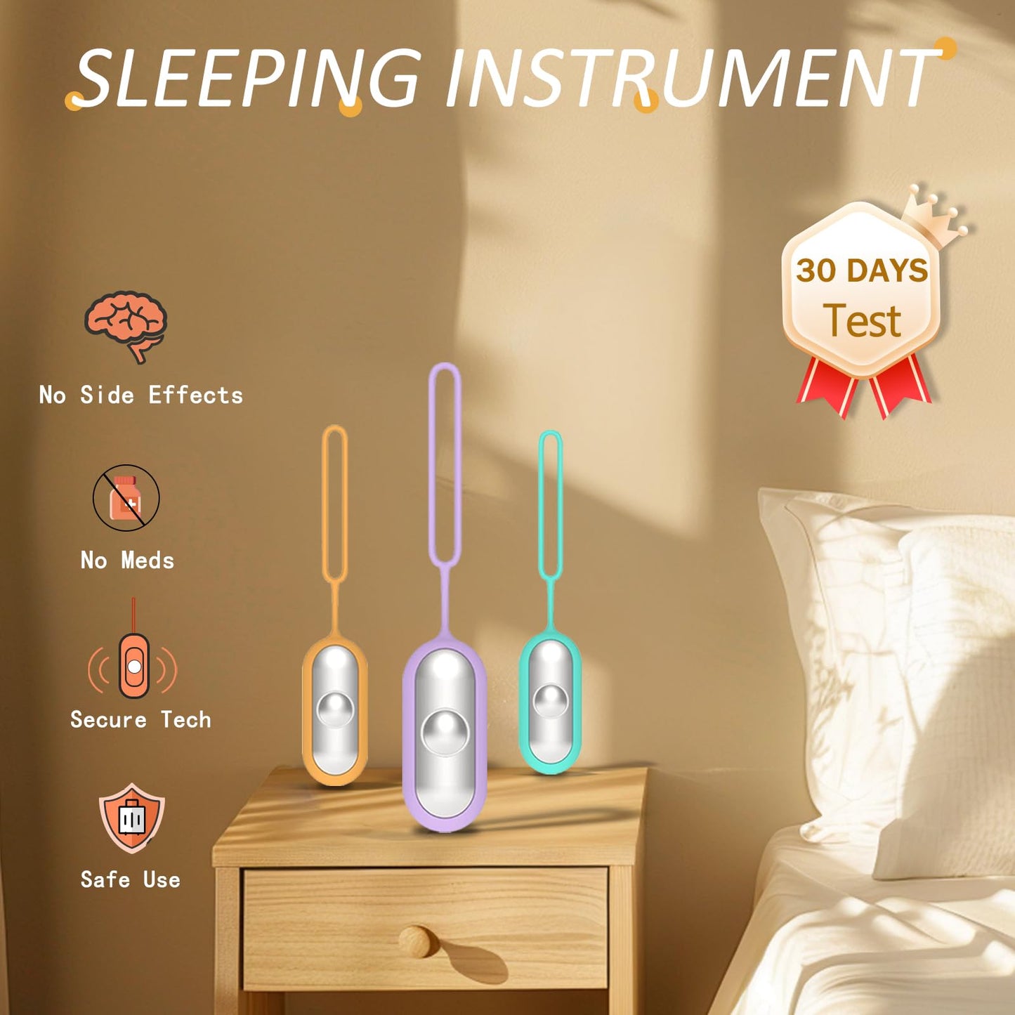 LANSIGOGBGS Sleep Instrument,Brain Massage Adjust Heart Rate,Headache Focus Attention,Small and Easy to Carry,Improve Deep Sleep (Purple)